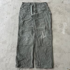 Vintage Y2K Carhartt MOS green double knee work wear carpenter pants